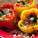 Colorful Stuffed Bell Peppers: Rice & Veggie Delight Recipe