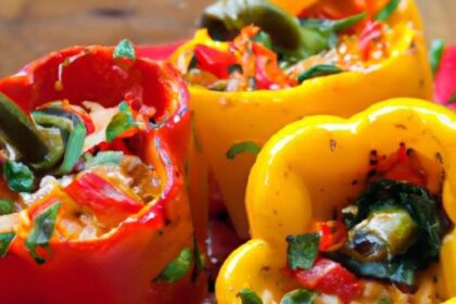 Colorful Stuffed Bell Peppers: Rice & Veggie Delight Recipe