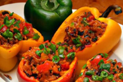 Fiery Mexican-Style Stuffed Peppers with Rice & Beans Delight