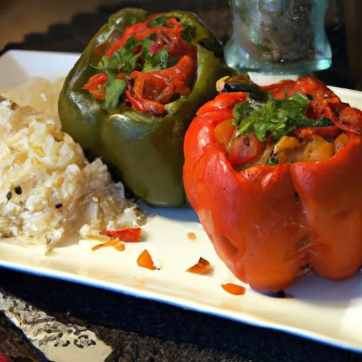 Fiery Mexican-Style Stuffed peppers with Rice & Beans Delight
