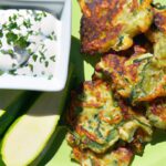 Crisp Zucchini Fritters Paired with Tangy Greek Yogurt Dip