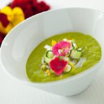 Refreshing Chilled Gazpacho Meets Creamy Avocado Mousse Delight