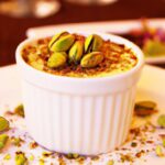 Indulge in Pistachio Crème Brûlée Infused with Saffron