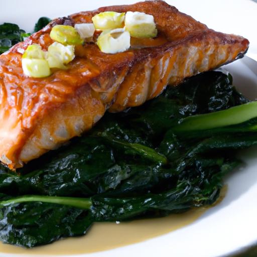 Savory Teriyaki-Glazed⁤ Salmon with ‍Nutritious Wilted Spinach