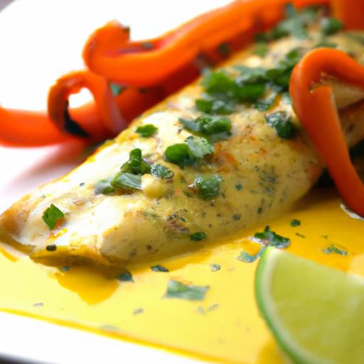 zesty Fish Chermoula Paired with Vibrant Grilled Peppers