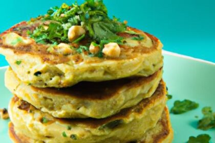 Fluffy Chickpea Flour Pancakes Infused with Fresh Herbs