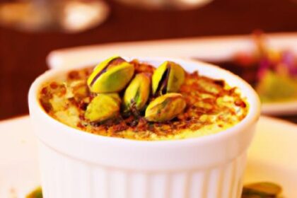 Indulge in Pistachio Crème Brûlée Infused with Saffron