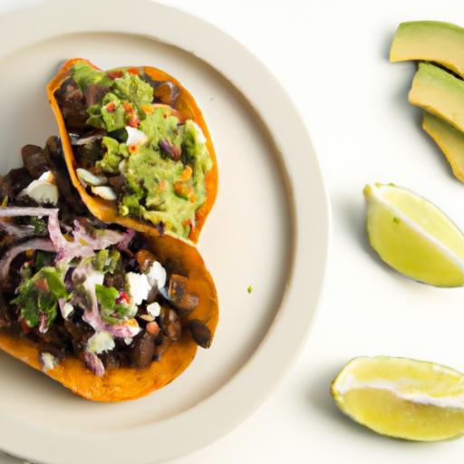 Flavorful Black Bean & Sweet Potato Tacos with creamy Avocado