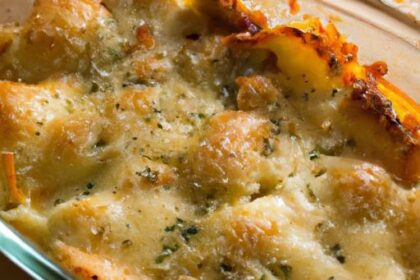 Savor Keto Cauliflower Casserole with Crispy Bacon Bliss