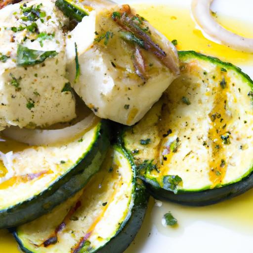 Zesty Lemon Garlic Tofu with Perfectly Grilled Zucchini