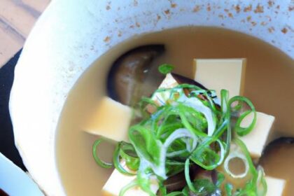Savoring Miso Soup: Tofu and Enoki Mushroom Delight