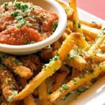Golden Crispy Polenta Fries Paired with Zesty Marinara Delight