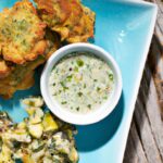 Crispy Zucchini Fritters Paired with Tangy Greek Yogurt Dip