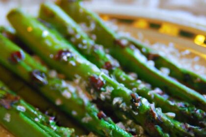 Savor Grilled Asparagus Topped with Parmesan Shavings Delight
