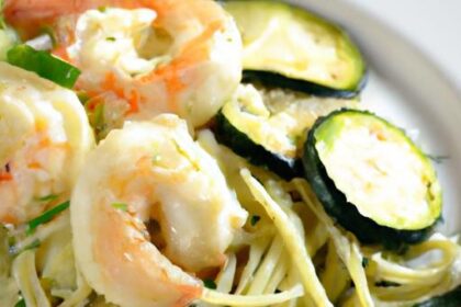 Zesty Keto Shrimp Scampi Over Fresh Zucchini Noodles Delight