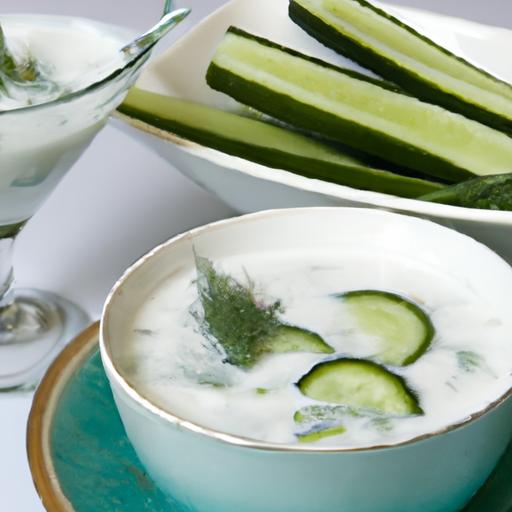 Refreshing Chilled Cucumber ‌Soup with Yogurt and Dill Flair