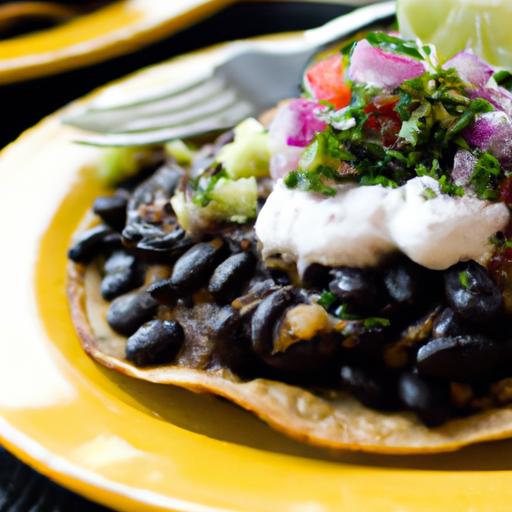 Crunchy tostadas with Black Beans: A flavorful Fiesta