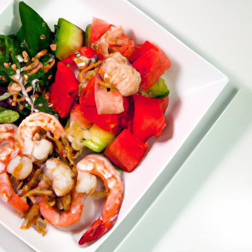 Tropical twist: Coconut Poached Shrimp meets Watermelon Salad