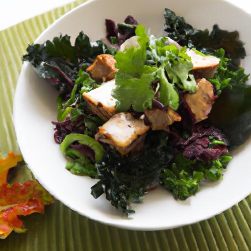 Crunchy Tofu & Kale Salad with ‌Creamy Tahini ⁢Drizzle