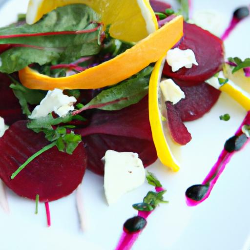 Beet Carpaccio‌ with ‌Citrus vinaigrette⁣ and Feta Delight