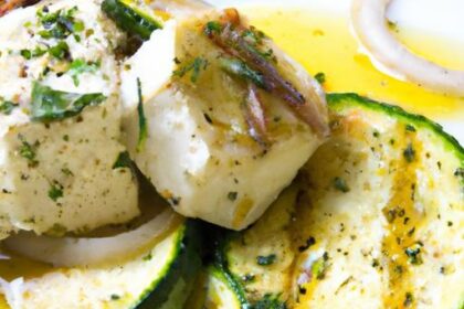 Zesty Lemon Garlic Tofu with Perfectly Grilled Zucchini