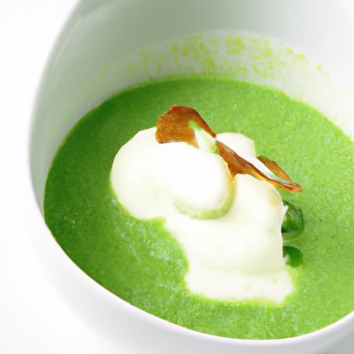 Velvety Pea Velouté Crowned with Parmesan Foam Delight