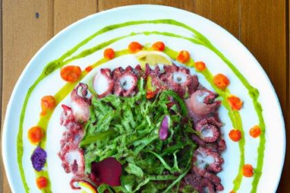 Delicate Marinated Octopus Carpaccio with Fresh Microgreens