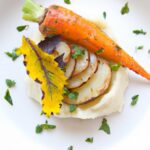 Velvety Celeriac Purée Paired with Roasted Root Vegetables