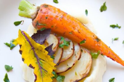 Velvety Celeriac Purée Paired with Roasted Root Vegetables