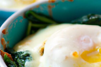 Golden Baked Eggs with Spinach and Creamy Gruyère Bliss