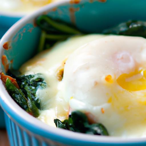 Golden Baked Eggs with Spinach and Creamy Gruyère Bliss