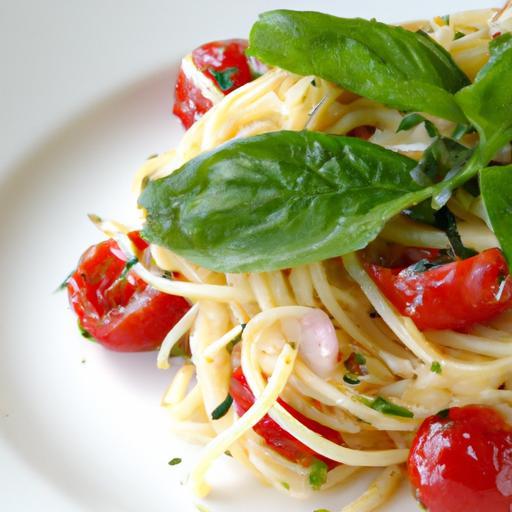 Delicate Capellini with Cherry Tomatoes and Fresh Basil