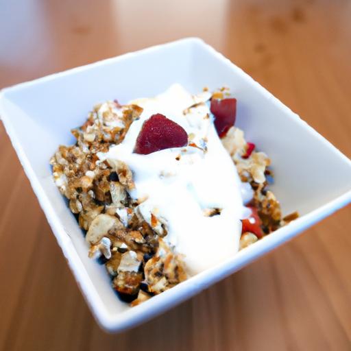 Crunchy Delight: Greek Yogurt with Granola & Almond Boost