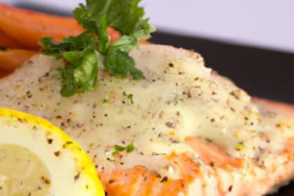 Zesty Baked Salmon with Creamy Lemon Butter Sauce Delight