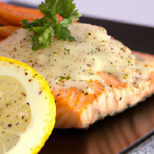 Zesty Baked Salmon with Creamy Lemon Butter Sauce Delight