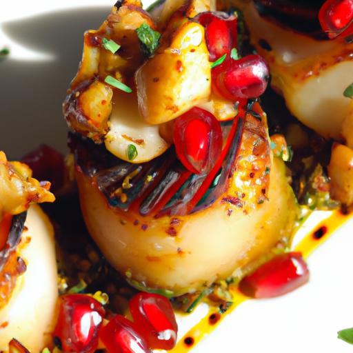 Scallops Infused with Harissa and Pomegranate Molasses Magic