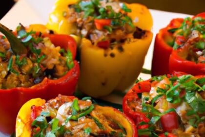Colorful Stuffed Bell Peppers: A Veggie & Rice Delight