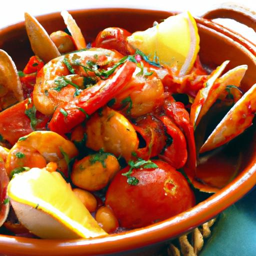 Savoring Seafood tagine: Saffron & preserved Lemon Flair