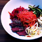 Global Flavor Trio: Beef Stir Fry, Beetroot Raita & Bibim Naengmyeon