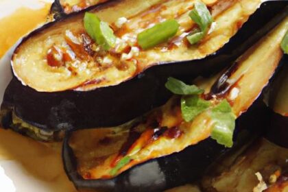 Silky Steamed Eggplant Drizzled with Garlic Soy Sauce Delight