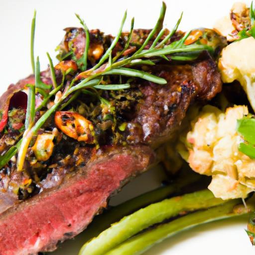 Savor Grilled Steak with Zesty Chimichurri & Roasted Cauliflower