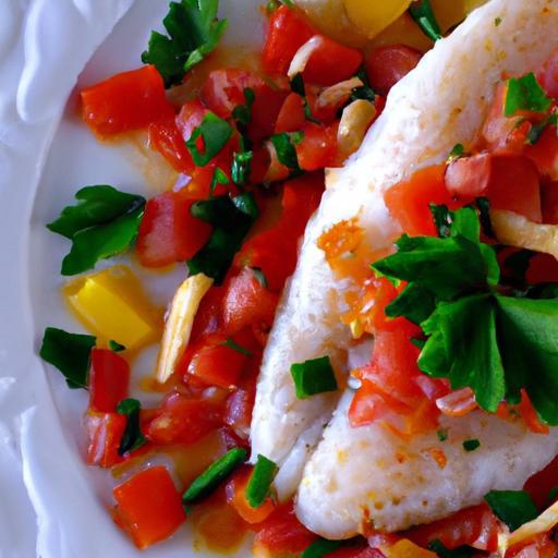 Sun-Kissed Baked Fish with Zesty Mediterranean Salsa Delight