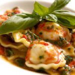 Luxurious Lobster Ravioli in Silky Basil Cream Sauce Delight