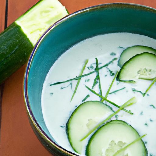 Refreshing Chilled Cucumber Soup with Dill and Creamy Yogurt