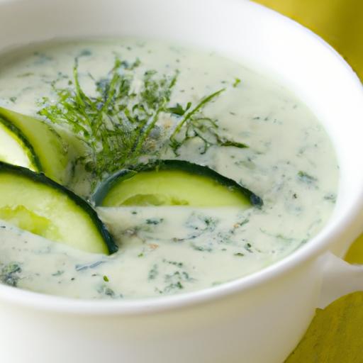 Refreshing Chilled Cucumber Soup with ⁤Dill and Creamy Yogurt