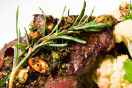 Savor Grilled Steak with Zesty Chimichurri & Roasted Cauliflower