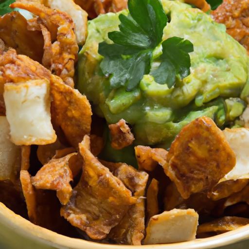 Crunchy Keto Guacamole Delight with Savory Pork Rinds Twist