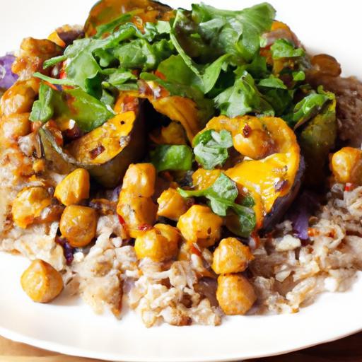 Hearty Eggplant & Chickpea Curry Served with Nutty Brown Rice