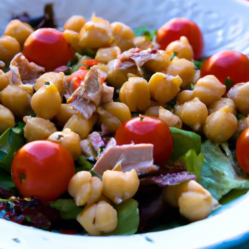 Fresh & Flavorful: Chickpea Tuna Salad with Cherry Tomatoes