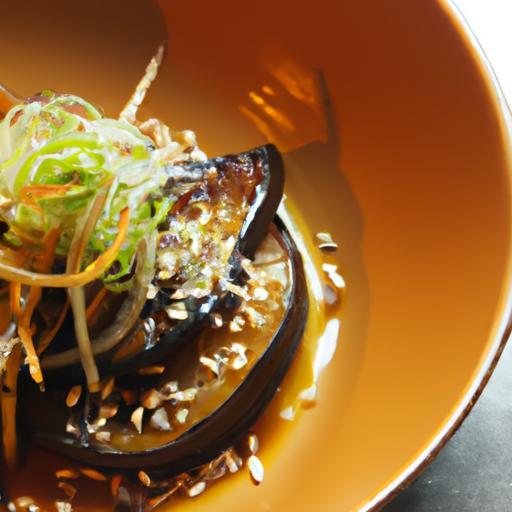 Umami Delight: Miso-Glazed Eggplant Topped with Sesame Seeds